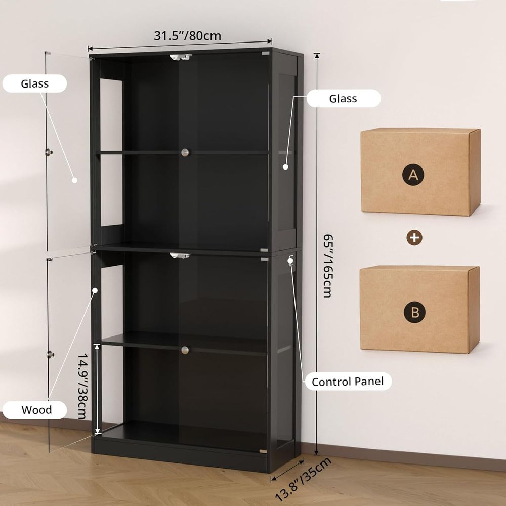 65 Glass Door Display Cabinet, - Storage & Organization review and price