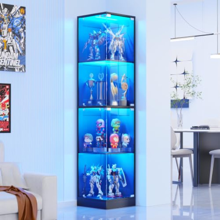 Corner display cabinet with gl - Lighting review and price