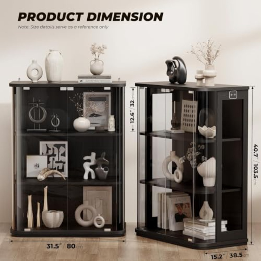 3-Tier Rounded Display Cabinet - Lighting review and price