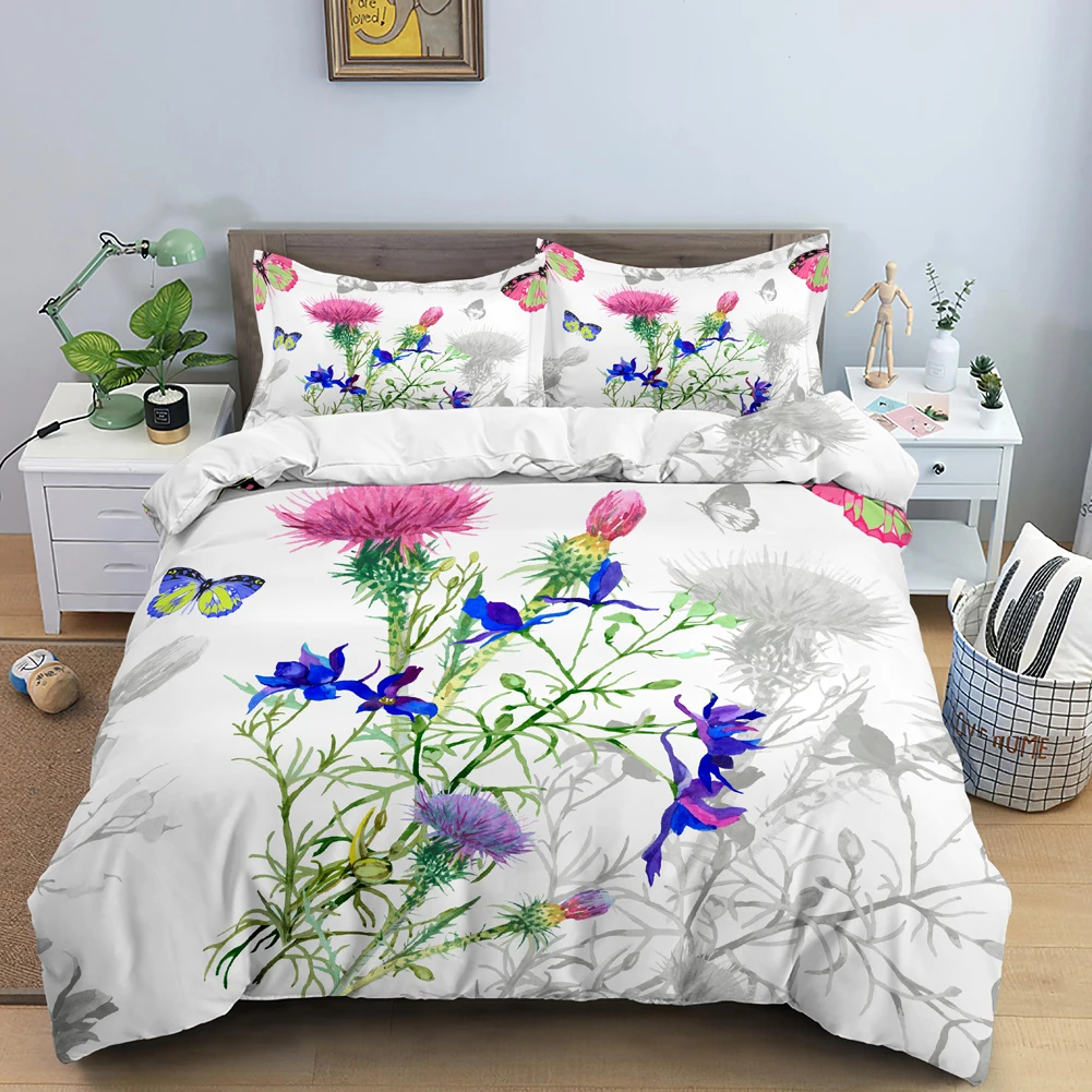 Butterfly Bedding Set 3D Flowe - Duvet Cover Sets With Zipper review and price
