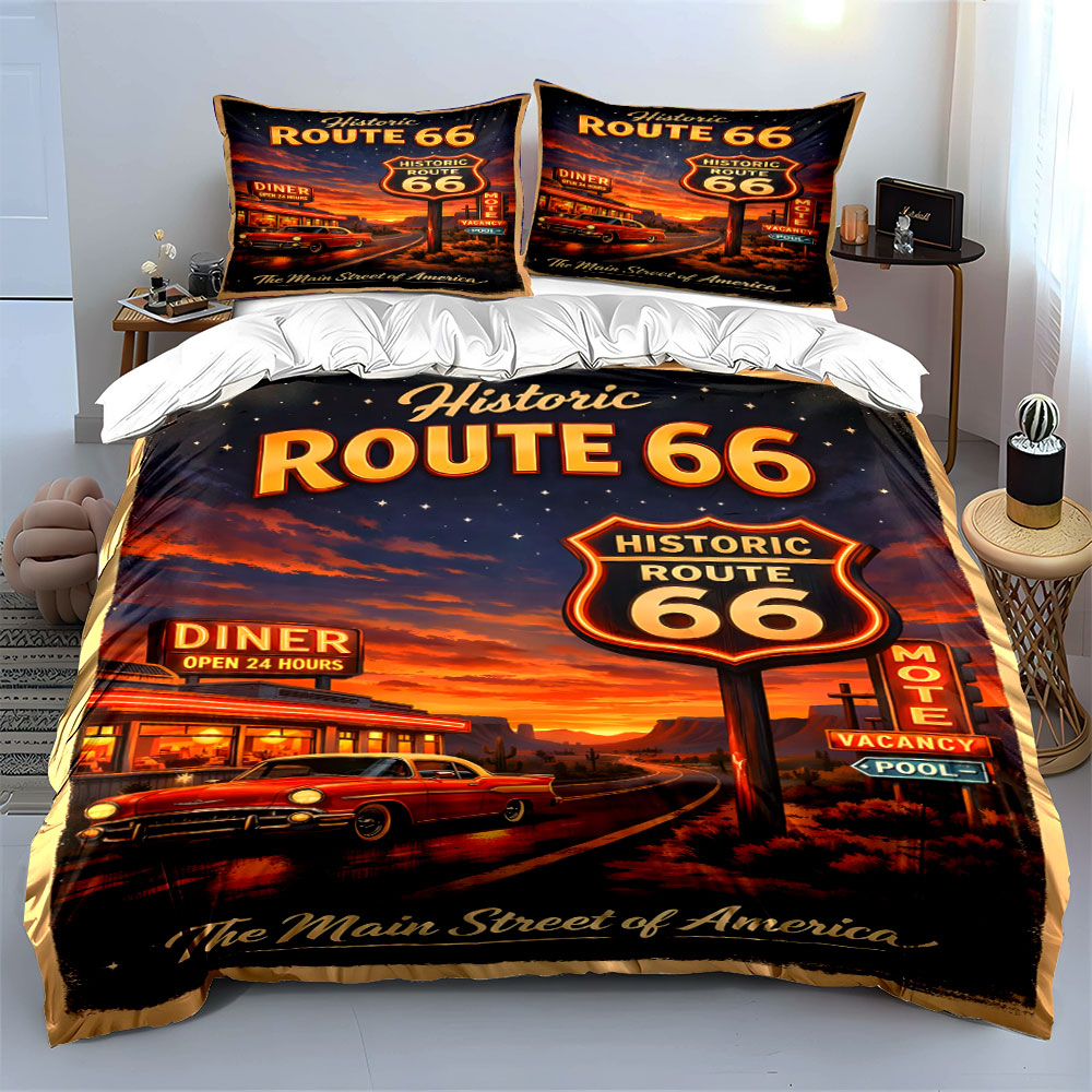 Nostalgic Night on Route 66 Pa - Duvet Cover Sets With Zipper review and price