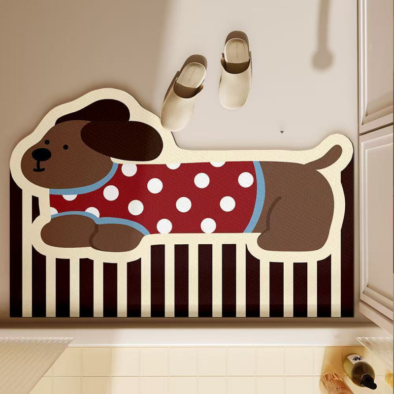 Cute Dachshund Dog Bath Mat Ab - Quick Dry Diatomite Bath Mat review and price