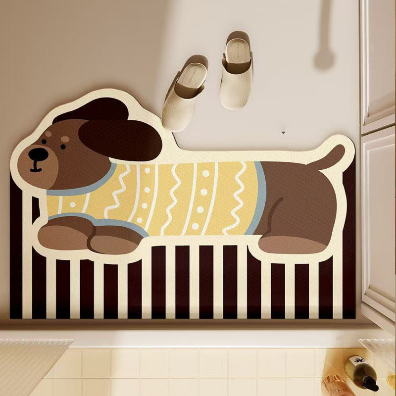 Cute Dachshund Dog Bath Mat Ab - Quick Dry Diatomite Bath Mat review and price