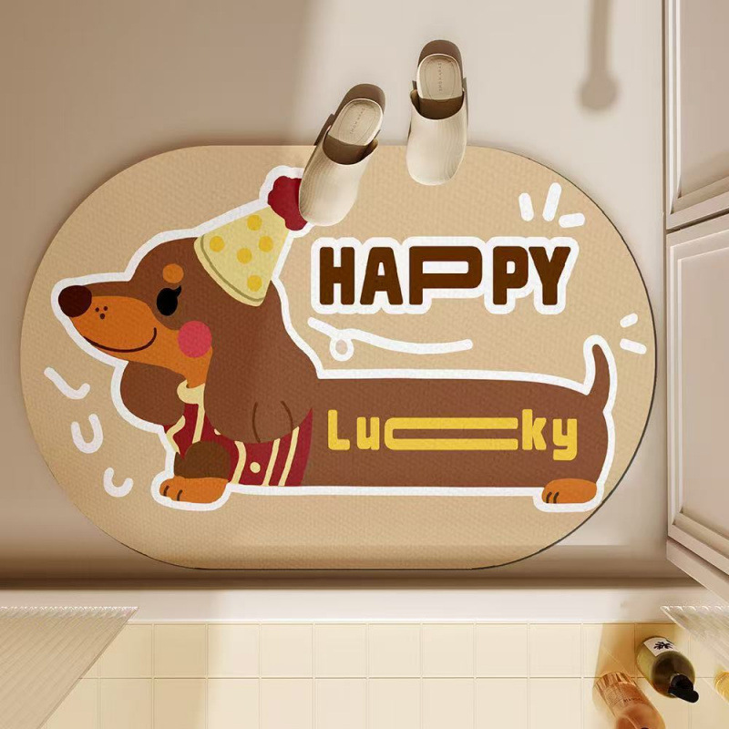 Cute Dachshund Dog Bath Mat Ab - Quick Dry Diatomite Bath Mat review and price