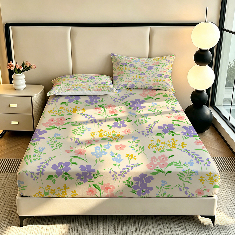 Colorful Flower Fitted Sheet 3 - Fitted Bed Sheets Deep Pocket review and price
