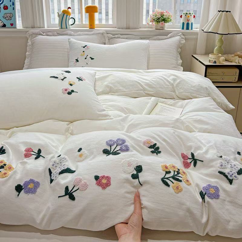 Aesthetic Floral Embroidery Du - Aesthetic Floral Duvet Cover review and price