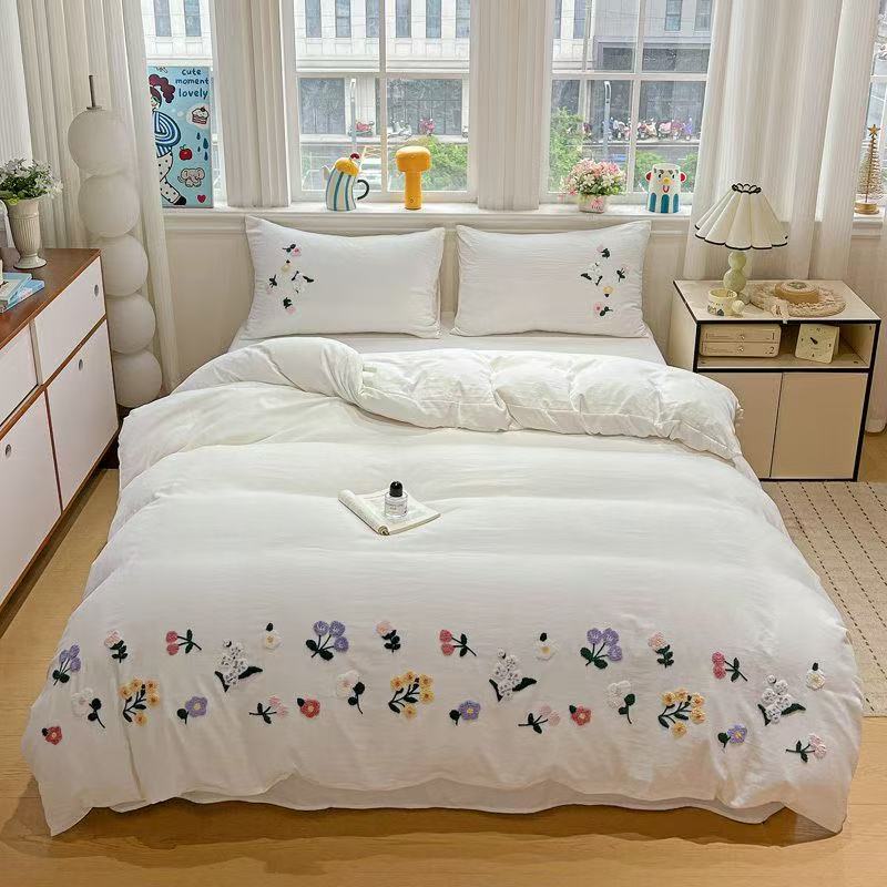 Aesthetic Floral Embroidery Du - Aesthetic Floral Duvet Cover review and price