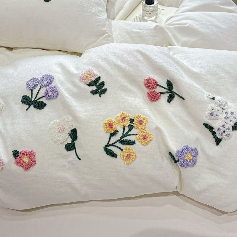 Aesthetic Floral Embroidery Du - Aesthetic Floral Duvet Cover review and price